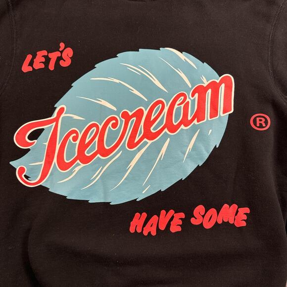 Vintage Lets Have Some Ice Cream Graphic Sweatshirt Mens L Black - Picture 5 of 8